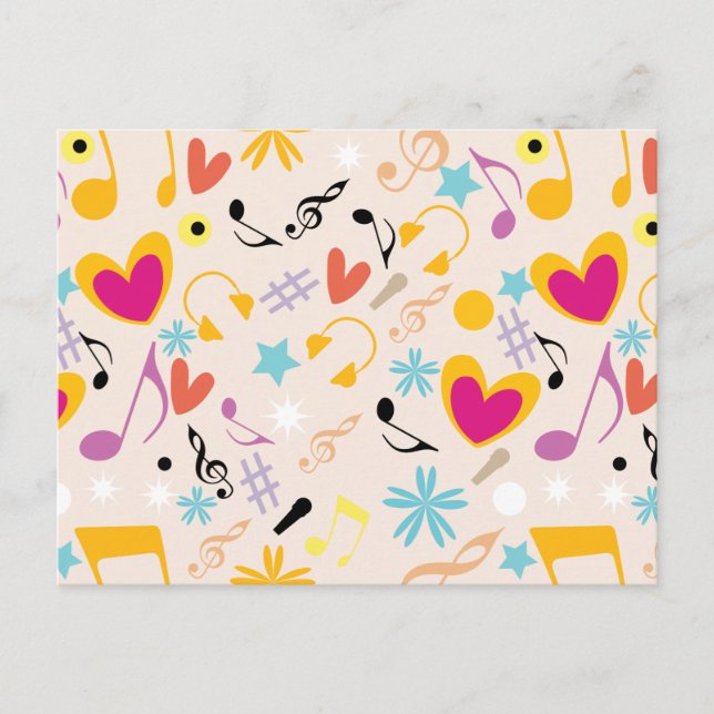 Musical Pattern in Abstract Postcard (Front)
