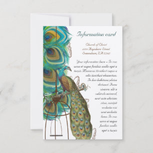Musical Peacock Bird Cage Feather Wedidng Invitate Invitation