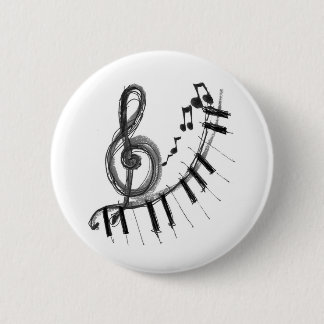 Musical Piano 6 Cm Round Badge