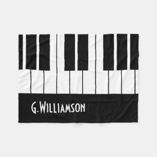 Musical Piano Keys Add Your Name Fleece Blanket