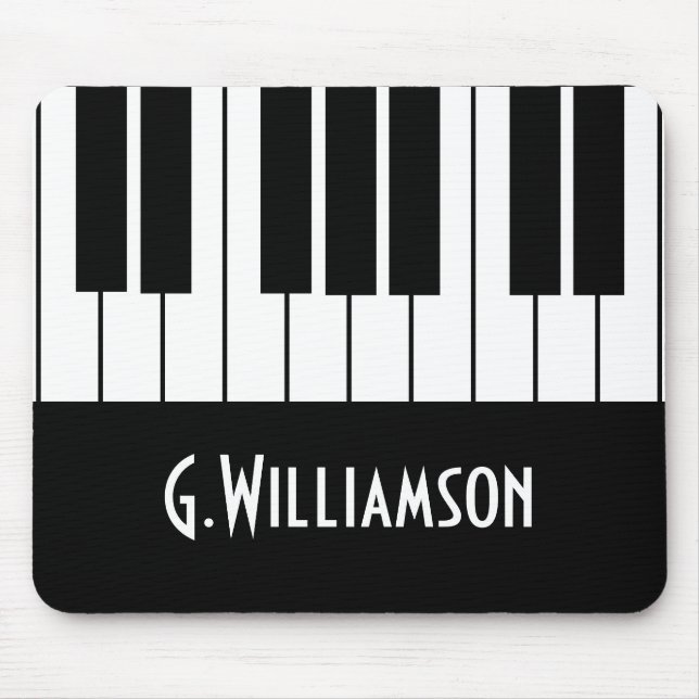 Musical Piano Keys | Add Your Name Mouse Mat (Front)
