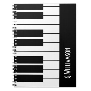 Musical Piano Keys Add Your Name Notebook