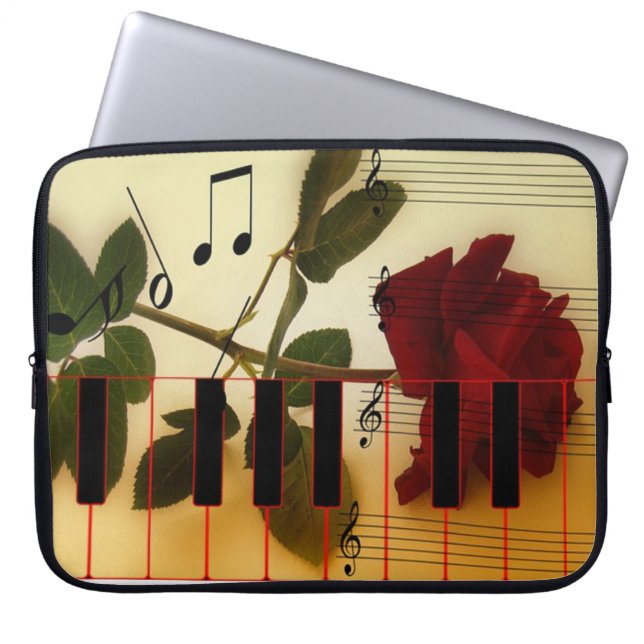 Musical Piano Keys Laptop Sleeve (Front)