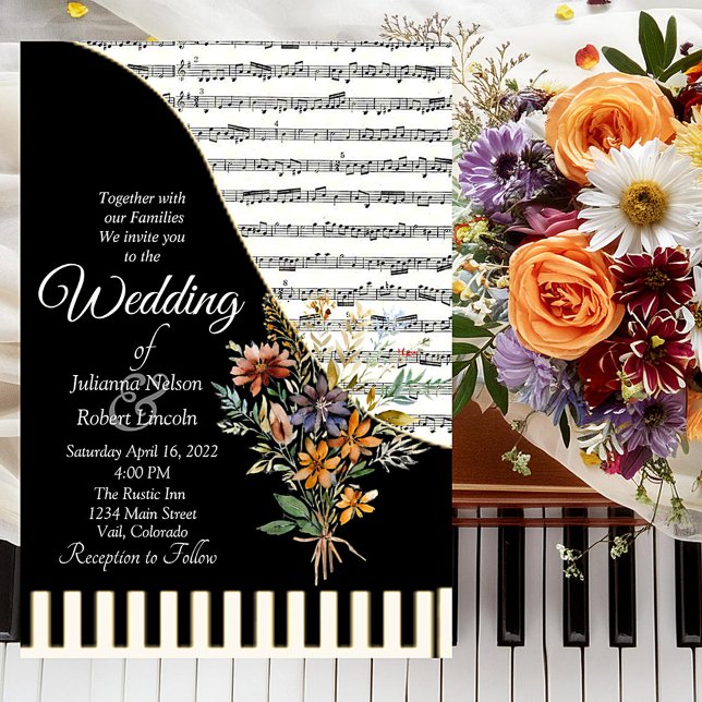 Musical Piano theme wedding invitation (Creator Uploaded)