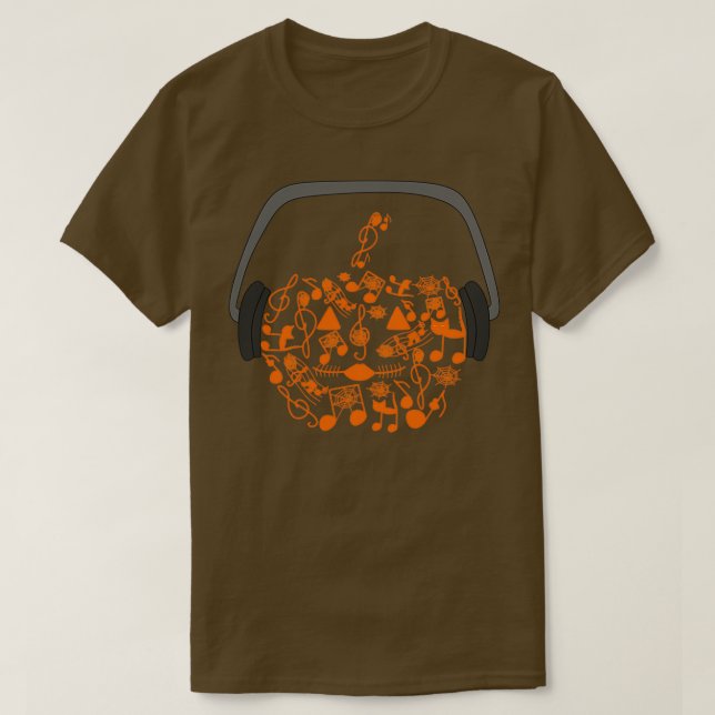 Musical Pumpkin Orange T-Shirt (Design Front)