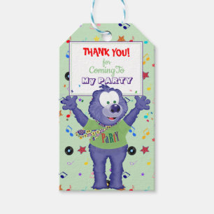 Musical Purple Monster Cartoon Dancing Bear Gift Tags