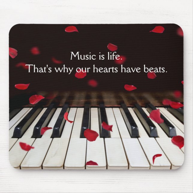 Musical Quote on Piano Keyboard Mouse Pad (Front)