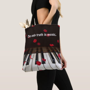 Musical Quote on Piano Keys Tote Bag
