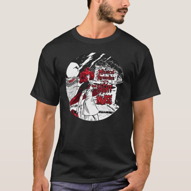 Musical Remedies with the Night Nurse men's dark T-Shirt (Front)