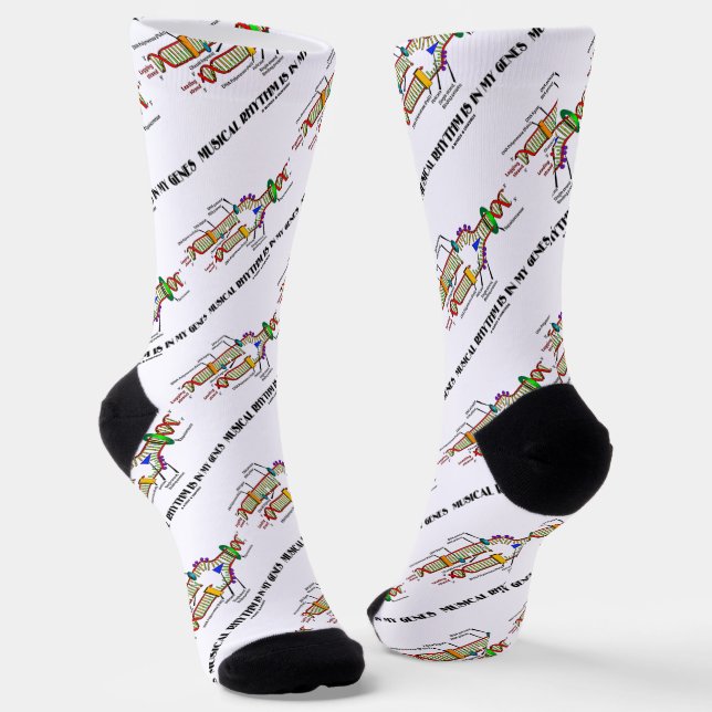 Musical Rhythm Is In My Genes DNA Replication Socks (Angled)
