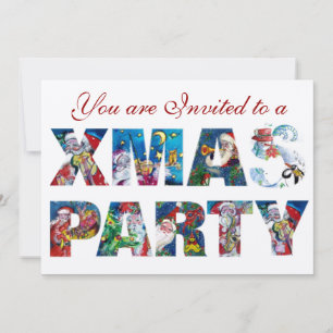 MUSICAL SANTA AND SNOWMAN XMAS NIGHT PARTY INVITATION