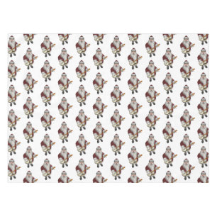 Musical Santa Claus Loves To Play Banjo Tablecloth