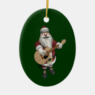 Musical Santa Claus Playing Christmas Songs Ceramic Tree Decoration