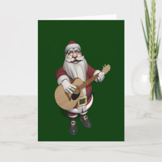 Musical Santa Claus Playing Christmas Songs Holiday Card