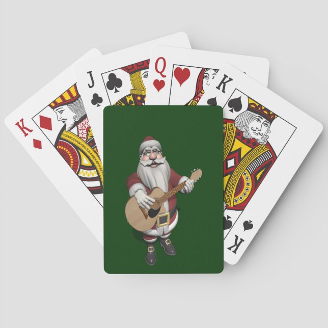 Musical Santa Claus Playing Christmas Songs Playing Cards (Back)