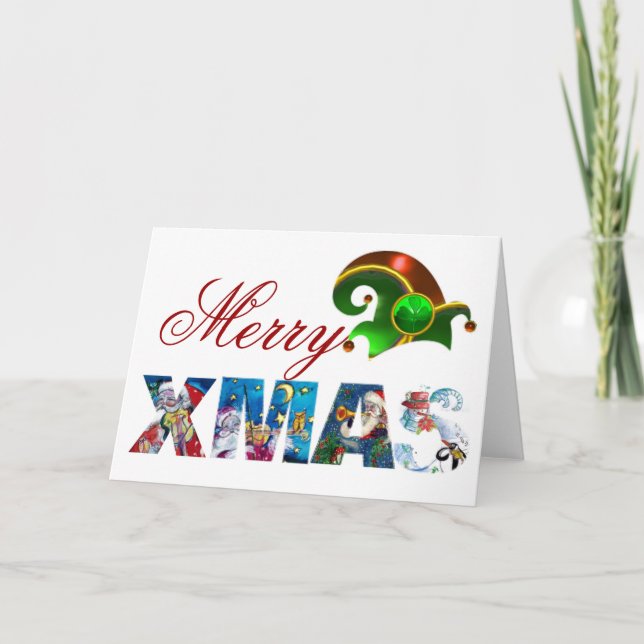 MUSICAL SANTA  XMAS PARTY HOLIDAY CARD (Front)