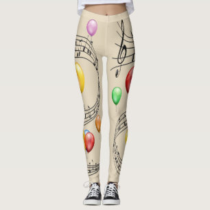 Musical Scale Swirl ~ Balloons ~ Musical Notes ~ * Leggings