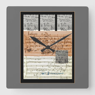 Musical Score collage wall clock