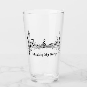 Musical Score Design Drinking Glass