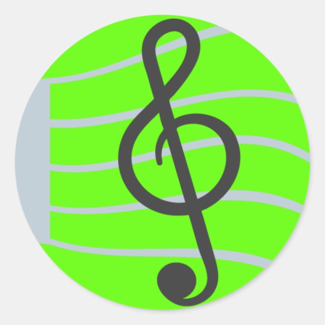 Musical Sheet Emoji Classic Round Sticker (Front)