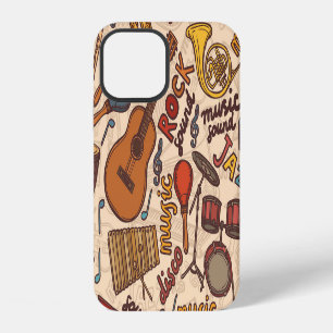 Musical Sketch: Colourful Vintage Seamless. iPhone 12 Case