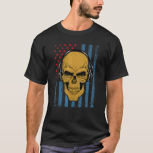 Musical Skull Headphones House Tecno Party Mix Mus T-Shirt