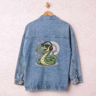 Musical Snake Vibes Denim Jacket