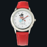 Musical Snowman Watch Christmas Cift<br><div class="desc">Snowman with Guitar Musical Christmas Watches - MIGNED Painting Design - Customisable</div>