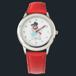Musical Snowman Watch Christmas Cift<br><div class="desc">Snowman with Guitar Musical Christmas Watches - MIGNED Painting Design - Customisable</div>