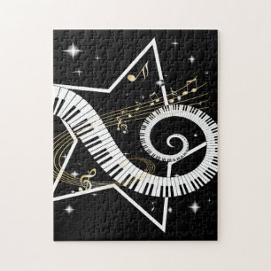 Musical Star golden notes Jigsaw Puzzle