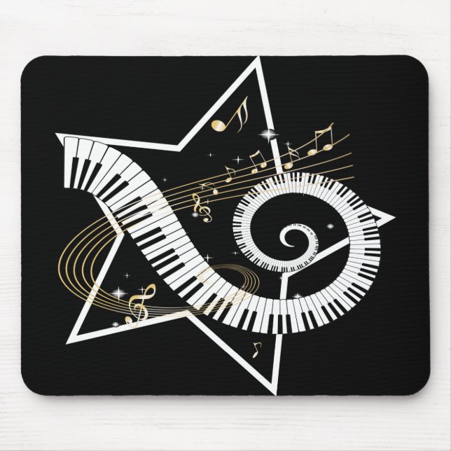 Musical Star golden notes Mouse Mat (Front)