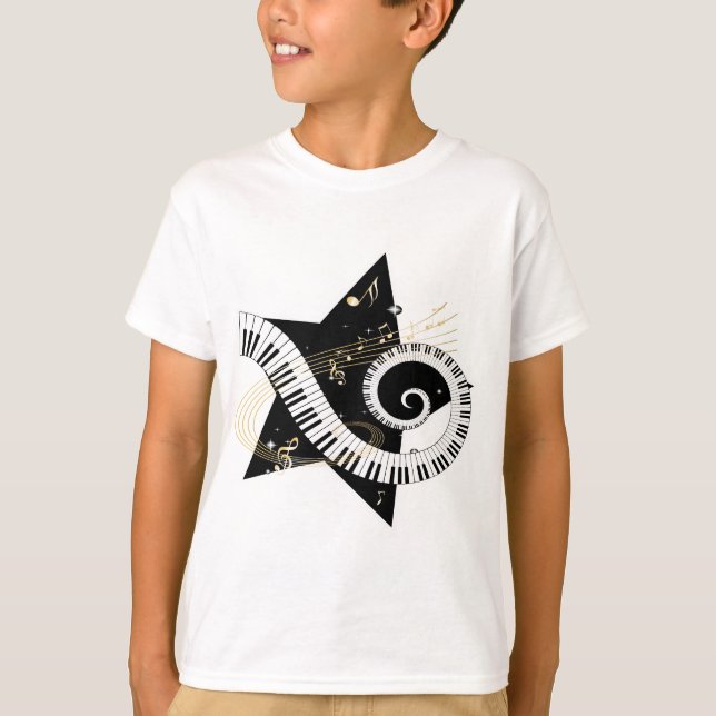 Musical Star golden notes T-Shirt (Front)