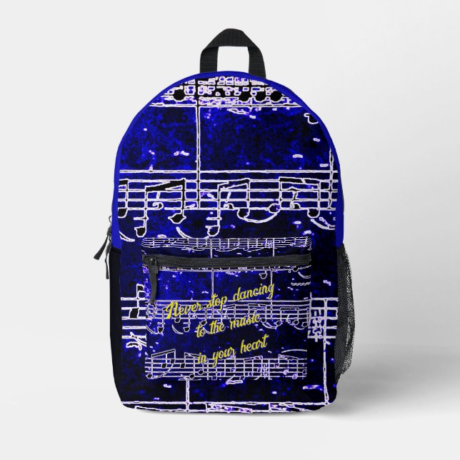 Musical Steps- Electric Blues Backpack (Front)
