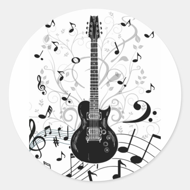 Musical sticker with guitar (Front)