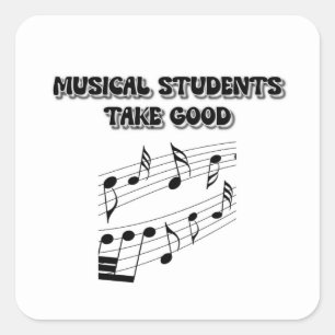 Musical Students Square Sticker