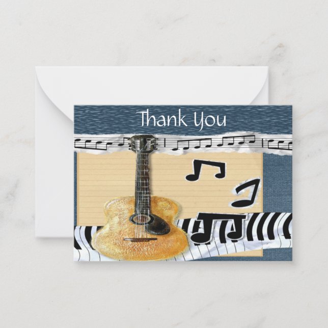 Musical Style Thank You Card (Front)