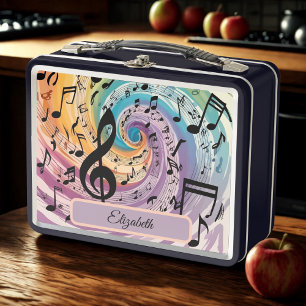 Musical Swirl Metal Lunch Box