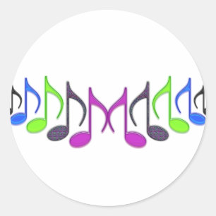 Musical Symbol "M" Classic Round Sticker