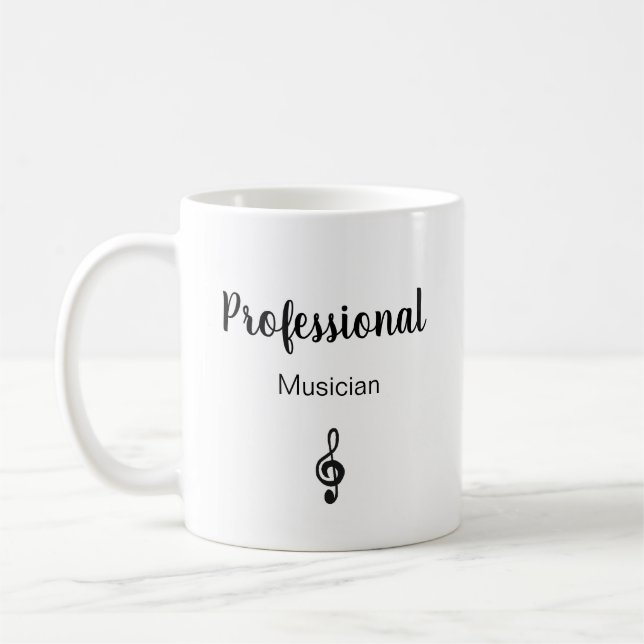 Musical Symbol Musician Black White Coffee Mug (Left)