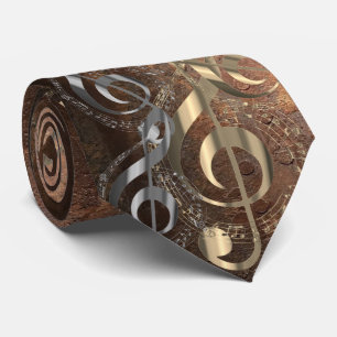 Musical Symbol on a Rusty Metal Pattern on a Tie