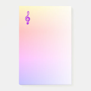 Musical Symbol Purple Treble Clef Ombre Pink Post-it Notes
