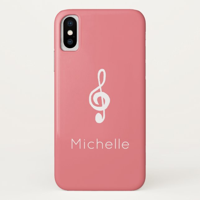 Musical Symbol Treble Clef Pink Case-Mate iPhone Case (Back)