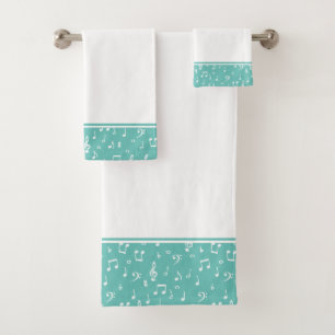 musical symbols bath towel set
