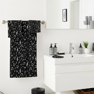musical symbols bath towel set