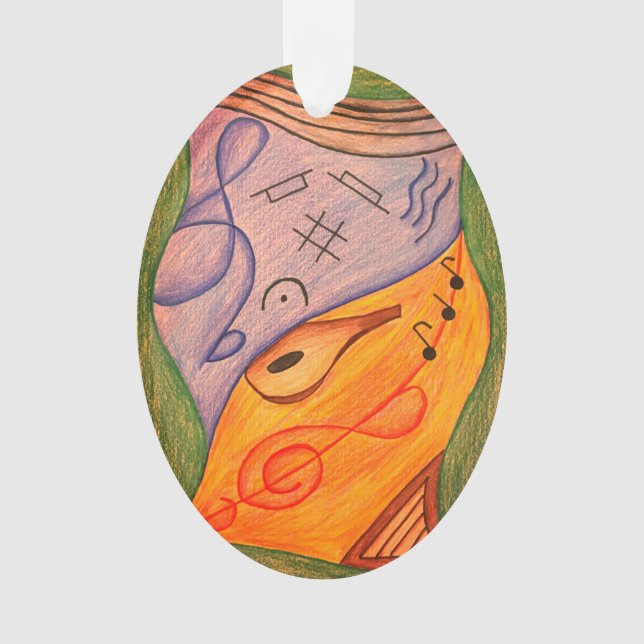 Musical Symbols Christmas Treble Clef Ornament (Front)