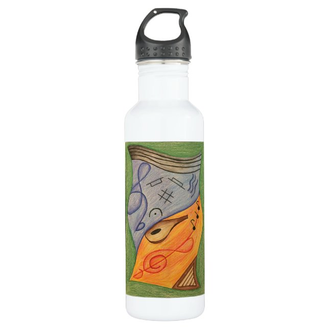 Musical Symbols Colourful Treble Clef 710 Ml Water Bottle (Front)