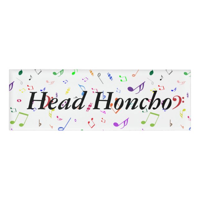 Musical Symbols in Rainbow Colours Name Tag (Front)