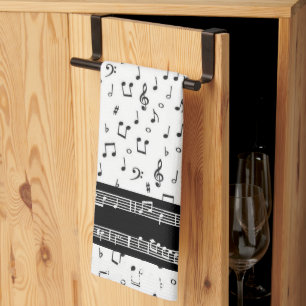 Musical symbols kitchen towel