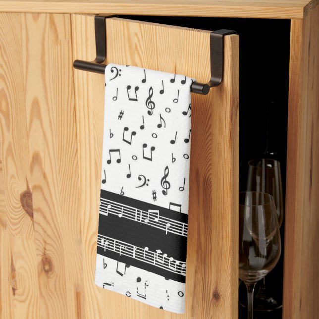 Musical symbols kitchen towel (Thirds Fold)