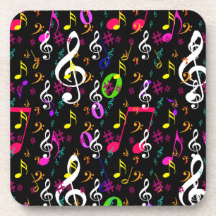 Musical Symbols Pattern Design Coaster
